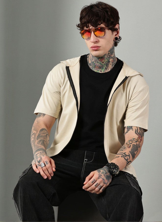 Own The Looks Own The Look Men Hooded Pure Cotton T-shirt - Image 1
